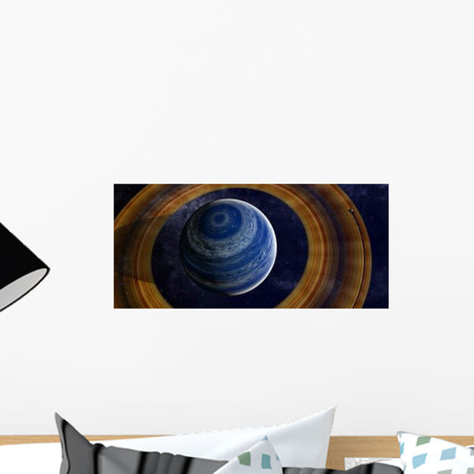 Ringed Blue Gas Giant Wall Decal