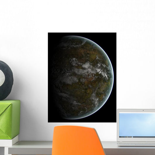 Partially Lit Terrestrial World Wall Decal