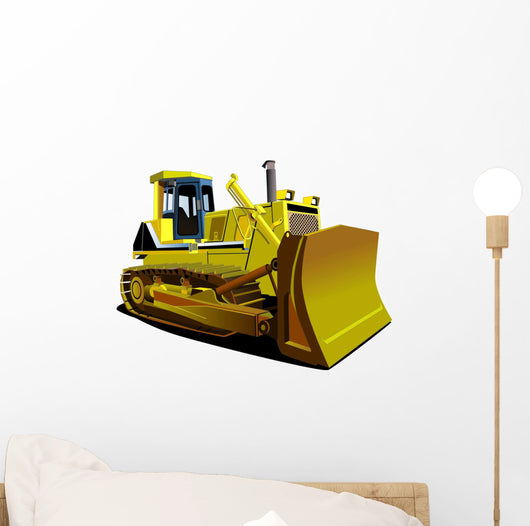 Yellow Construction Bulldozer Wall Decal