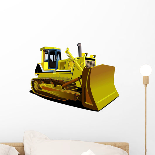 Yellow Construction Bulldozer Wall Decal