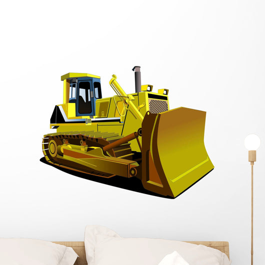 Yellow Construction Bulldozer Wall Decal