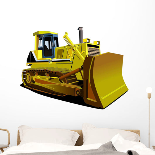 Yellow Construction Bulldozer Wall Decal