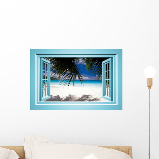 African Paradise Faux Window Wall Decal
