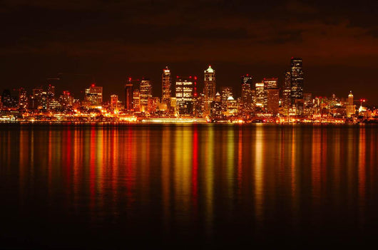 Seattle Skyline Reflected Wall Decal