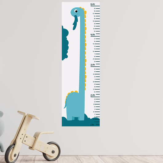 Cartoon Dinosaur Growth Chart Wall Decal