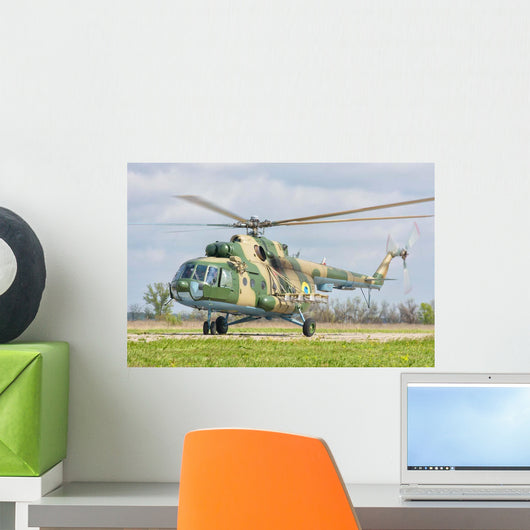 Ukrainian Army Mi-8 Helicopter Wall Decal Design 1