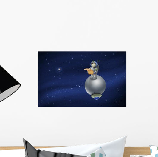 Illustration Astronaut Outer Space Wall Decal