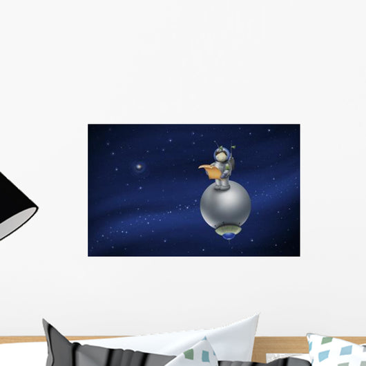 Illustration Astronaut Outer Space Wall Decal