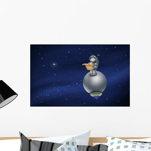 Illustration Astronaut Outer Space Wall Decal