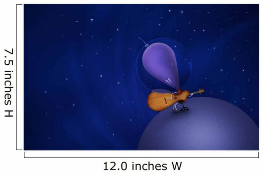 Martian Playing Guitar atop Wall Decal