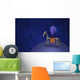Illustration Martian Riding Horse Wall Decal