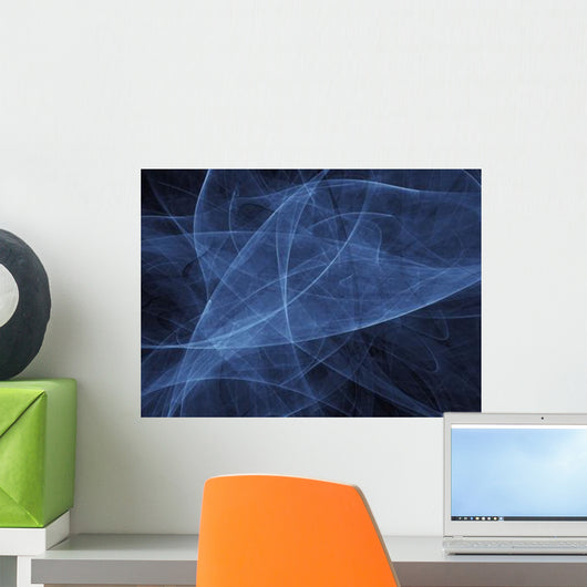 Abstract Blue Illustration Wall Decal Design 1
