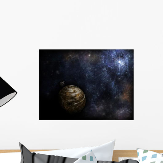 Illustration Bright Star Illuminating Wall Decal