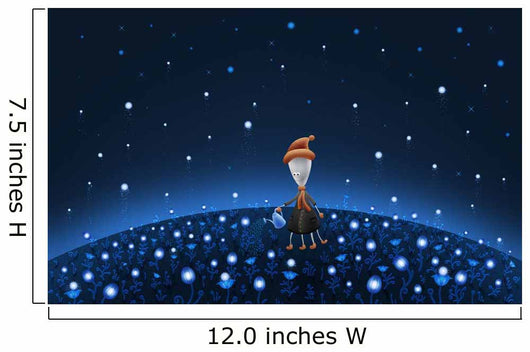 Illustration Martian Watering Starfield Wall Decal