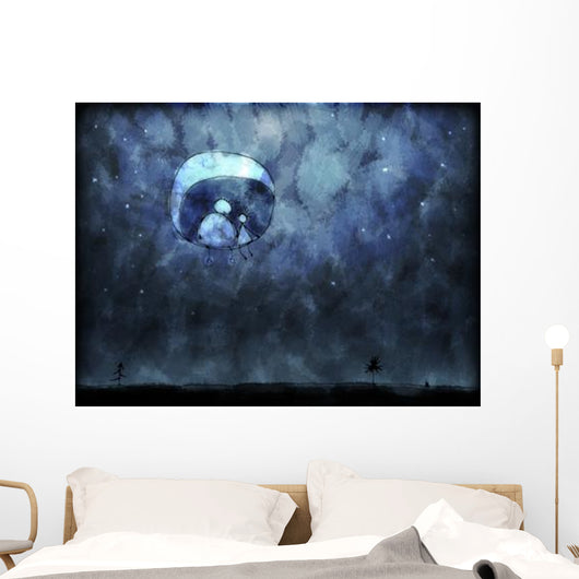 Illustration Two People Sitting Wall Decal