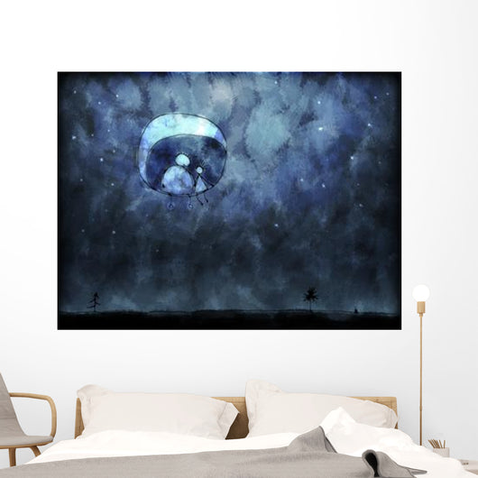 Illustration Two People Sitting Wall Decal