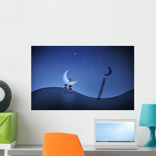 Illustration Cartoon Characters Stealing Wall Decal