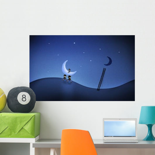 Illustration Cartoon Characters Stealing Wall Decal