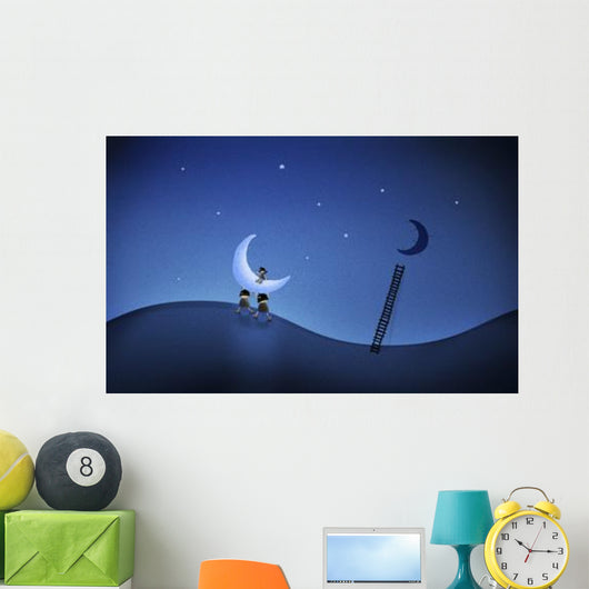 Illustration Cartoon Characters Stealing Wall Decal