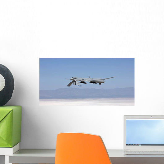 Mq-1 Predator Flies Training Wall Decal Design 1