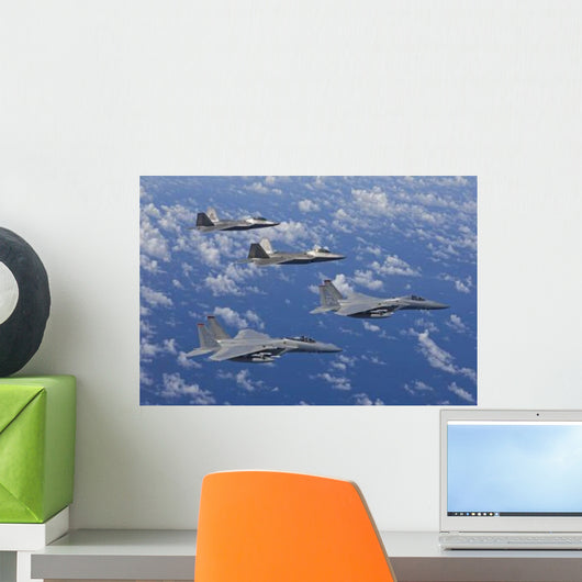 Two F-15 Eagles and Wall Decal