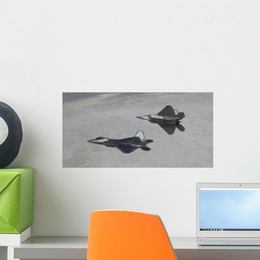 Two F-22 Raptors Training Wall Decal Design 2