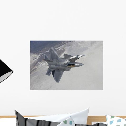 Two F-22 Raptors Maneuver Wall Decal Design 1