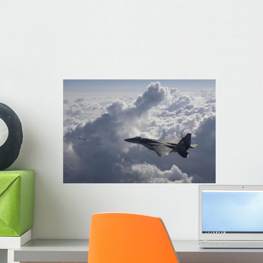 F-15 Eagle Fires Aim-9x Wall Decal