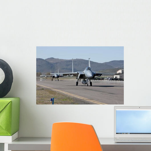 Two F-15 Eagles Taxi Wall Decal