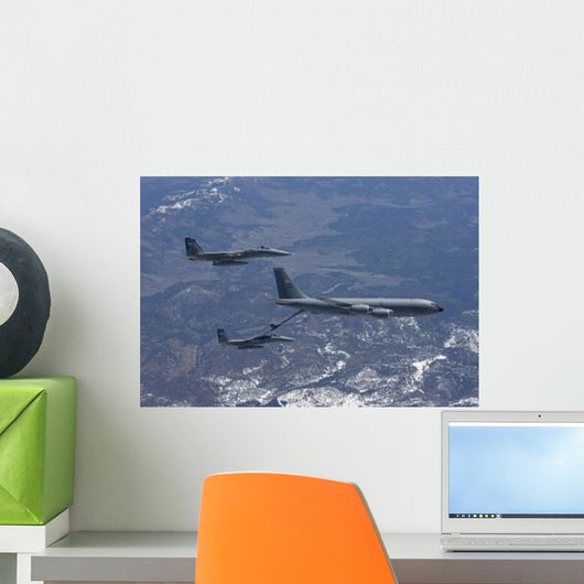 Two F-15 Eagles Conduct Wall Decal Design 4