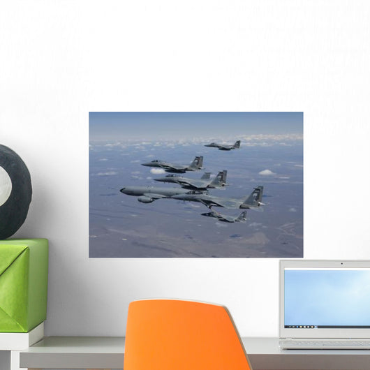 Five F-15 Eagles Conduct Wall Decal Design 3