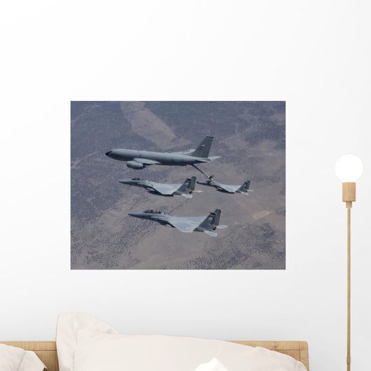 Three F-15 Eagles Conduct Wall Decal