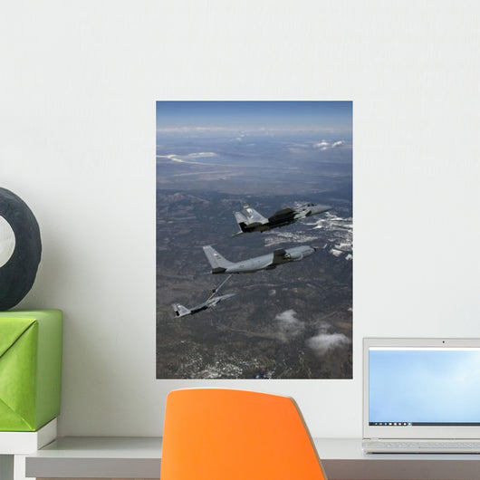Two F-15 Eagles Conduct Wall Decal Design 3