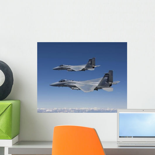 Two F-15 Eagles Conduct Wall Decal Design 2