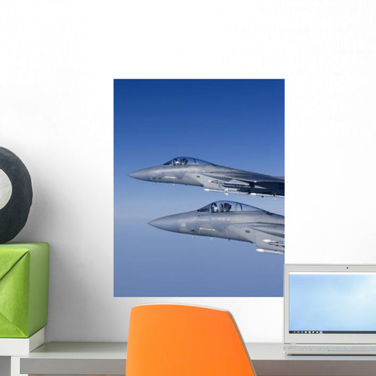 Two F-15 Eagles Fly Wall Decal Design 3