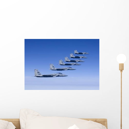 Six F-15 Eagles Fly Wall Decal