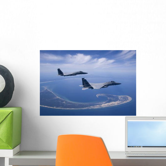 Two F-15 Eagles Fly Wall Decal Design 2