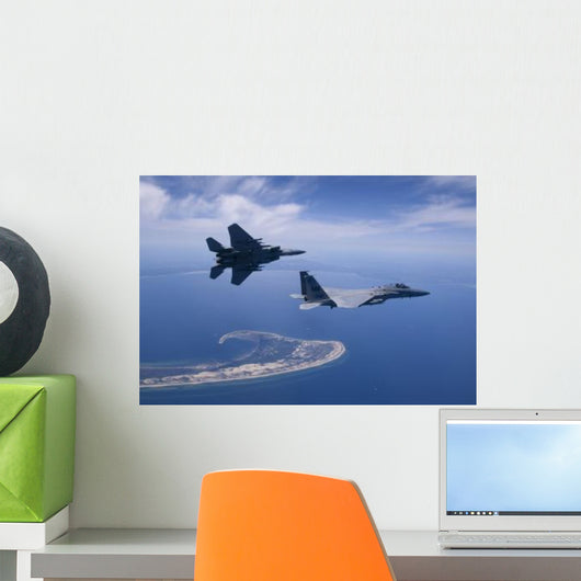 Two F-15 Eagles Fly Wall Decal Design 1