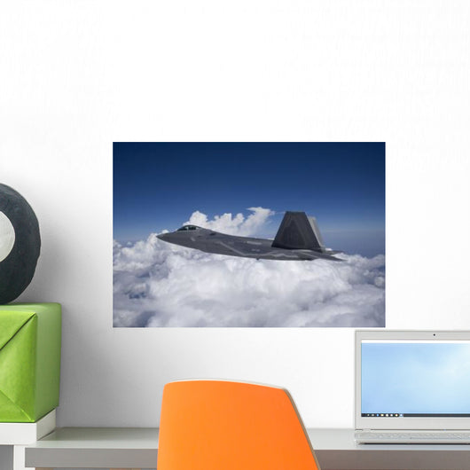 F-22 Raptor Flies around Wall Decal Design 1