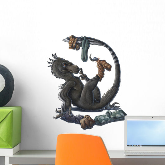 Playful Deinonychus Dinosaur Playing Wall Decal
