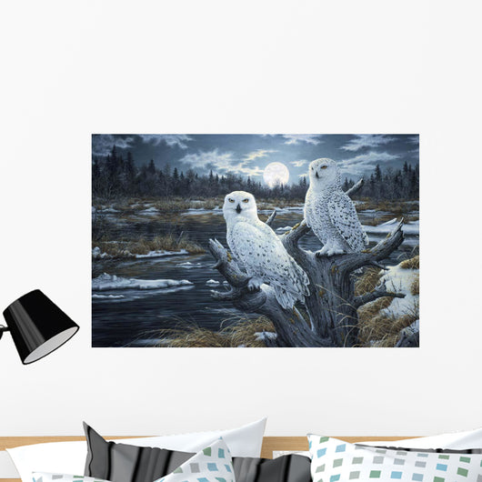 Snowy Owls Wall Mural