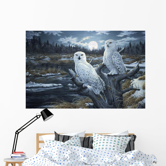 Snowy Owls Wall Mural