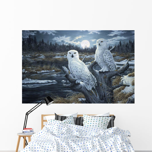 Snowy Owls Wall Mural