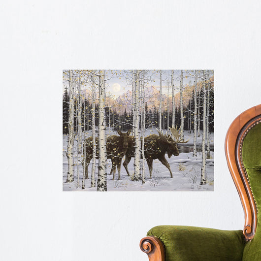 Moose Forest Twilight Wall Decal