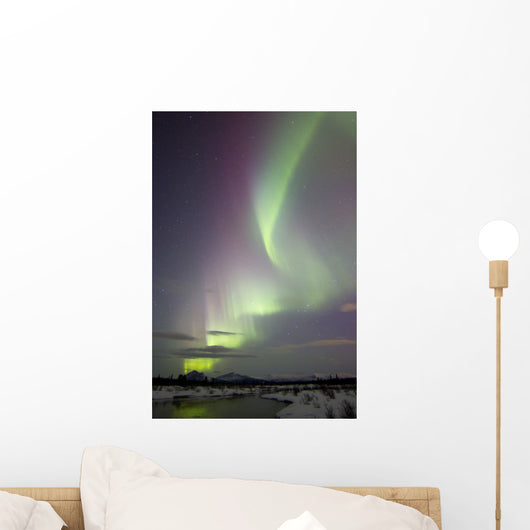 Aurora Borealis over Creek Wall Decal Design 5