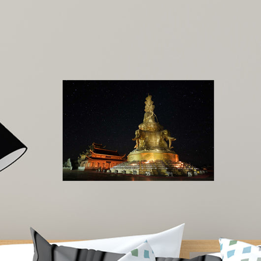 Samantabhadra Statue Dark Starry Wall Decal