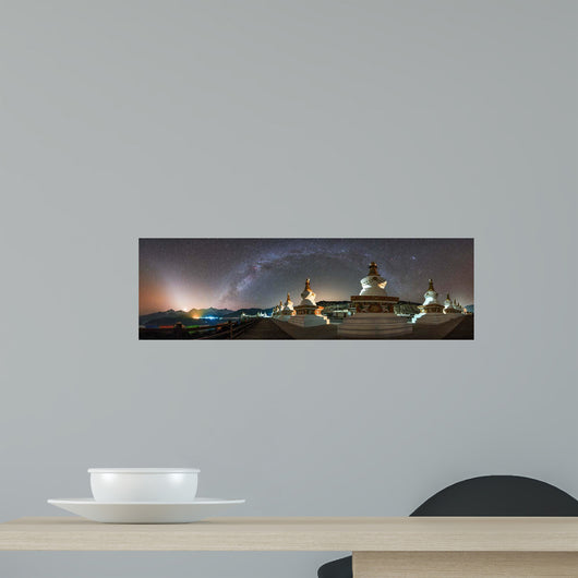 Night Sky over Buddhist Wall Decal
