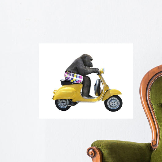 Monkeys Riding Bikes 4 Wall Decal