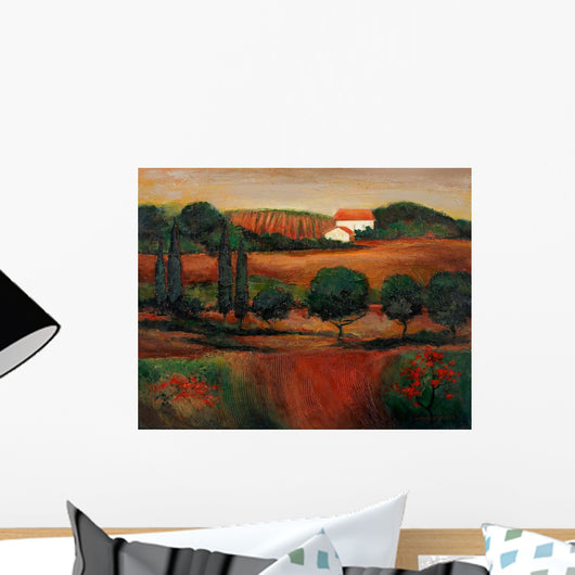 Crimson Light In Tuscany Wall Mural