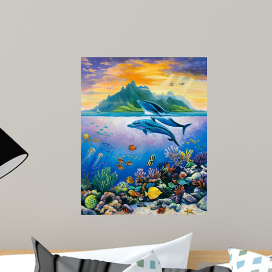 Paradise Island Dolphin Wall Decal